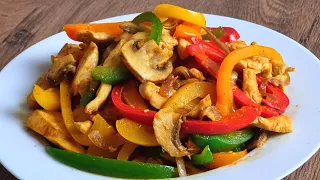 If you have Chicken, Mushrooms and Bellpeppers,  💯 Try this Easy Delicious  Stirfry  Recipe