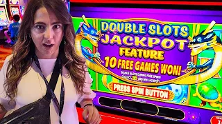 OMG!! We Got The Double Slots Jackpot on This NEW Game in Vegas!