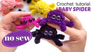 BEGINNER FRIENDLY - HOW TO CROCHET A BABY SPIDER - AMIGURUMI TUTORIAL - Right-Handed