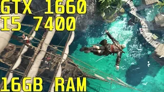 Assassin's Creed IV  Black Flag IV GTX 1660 I5 7400 16GB RAM Teste in game VERY HIGH