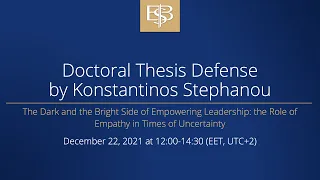 Doctoral Thesis Defense by Konstantinos Stephanou