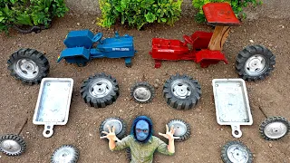 Die Tractor Model mini tractor tyres re-fitting frent and back Diy tractor video