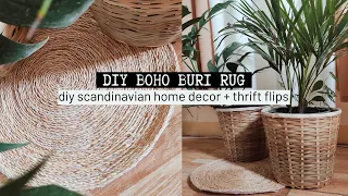 Easy DIY DOLLAR TREE BURI RUG  | BOHO CARPET | Minimalist Boho Aesthetic Home Decor | Abaca Rope Rug