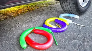 Crushing Crunchy & Soft Things by Car! EXPERIMENT CAR vs WATER BALLOONS