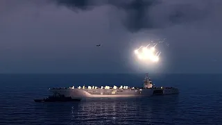 Ukraine panics,elite Russian air force destroys Ukrainian aircraft carrier carrying full ammunition.