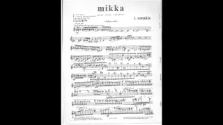 Iannis Xenakis - Mikka (w/ score) (for violin solo) (1971)