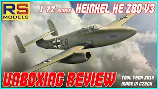 RS MODEL 1/72 HEINKEL HE-280 V3  UNBOXING REVIEW