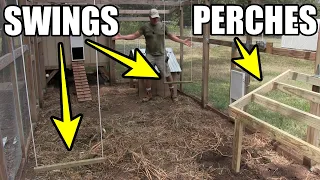 DIY chicken run perch and swings