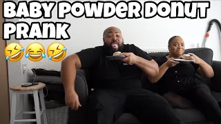 Baby Powder Doughnut And Mouthwash Prank On Husband