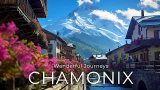 Chamonix 4K 🌷 Beautiful French Villages 🇫🇷 France Walking Video ▶︎ Captions