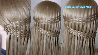 Красивая коса для длинных волос  Коса Водопад  Причёска  на каждый день Hair tutorial