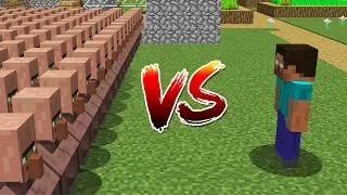 Minecraft Battle: NOOB vs PRO: HEROBRINE VS 10000 VILLAGERS IN VILLAGE CHALLENGE / Animation