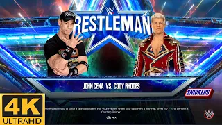 JOHN CENA VS. CODY RHODES WWE WRESTLEMANIA APR 2024 [ PC UHD 4K 60FPS ]