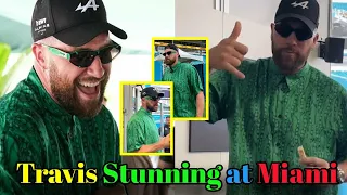 Travis Kelce Looks Stylish in Green swag at Miami Grand Prix