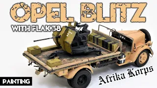 OPEL BLITZ and FLAK 38, AFRIKA KORPS, part 2, Tamiya 1/35 scale