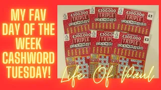 £18 of Cashword Tripler Scratch Cards. Let's give them a try and see how they do!