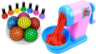 Satisfying Video l How To Make Playdoh w Rainbow Noodles From Mesh Slime and Ball Cutting ASMR #33