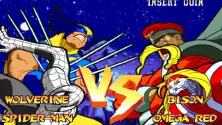 Marvel Super Heroes vs Street Fighter - Armor Spiderman / Wolverine Playthrough ( Apr 25,2016 )