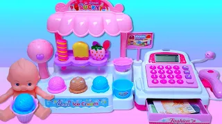 8 Minutes 𝐒𝐀𝐓𝐈𝐒𝐅𝐘𝐈𝐍𝐆 𝐰𝐢𝐭𝐡 𝐔𝐍𝐁𝐎𝐗𝐈𝐍𝐆 Cute Pink Ice Cream Store Cash Register ASMR | Review Toys ❤️💙