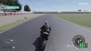 Doing a  race around Donnington Park Circuit