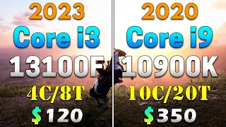 Core i3 13100F (2023) vs Core i9 10900K (2020) | PC Gameplay Tested