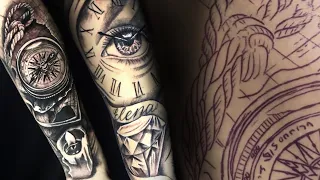 TimeLapse - Cobertura com fechamento de antebraço e Tattoo sem Dor ⚜️ (Vinícius Barnabé)