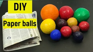 Colourful paper balls out of newspaper | Paper balls making | Decorative paper ball | DIY paper ball