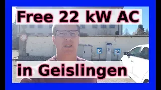 🔴 edrive Charging my Renault Zoe Q90 at slow 22 kw free charger in Geislingen - Balingen