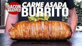 BACON WRAPPED CARNE ASADA BURRITO | SAM THE COOKING GUY