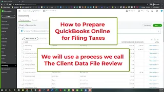 How to prepare for filing taxes in QuickBooks Online - start with a Client Data File Review!