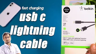 Fast Charging Usb C to Lightning Cable Unboxing for iPhone/iPad ( Belkin )