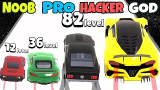 NOOB vs PRO vs HACKER vs GOD in Level Up Cars NEW UPDATE Part 02