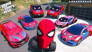 GTA 5 - Stealing SPIDERMAN Super Cars with Franklin! (Real Life Cars #164)