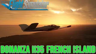 Sunset in the Beechcraft Bonanza H35 Microsoft Flight Simulator French Island #bonanza #aviation