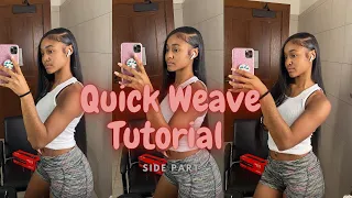 Step By Step Quick-Weave In Under 20min | Hair Tutorial | Side Part