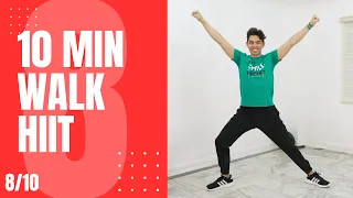 10 MIN HIIT WALKING  WORKOUT for Weight Loss • 1300 Steps • Walking Workout #140