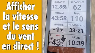 Afficher la vitesse et le sens du vent en direct quand on fait du vélo !