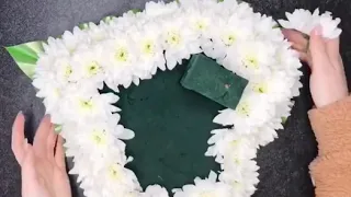 Funeral heart flower tribute