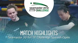 Bernadett Balint vs Liu Xin | 2019 ITTF Challenge Spanish Open Highlights (Group)