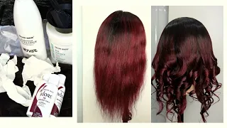 How To Dye Hair From Black to Burgundy|Water Color Method|Adore Dye
