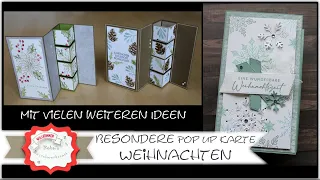 Besondere Kartenform Building Block Card  - Pop Up Karte - Weihnachtskarte - Stampin´Up! - Anleitung