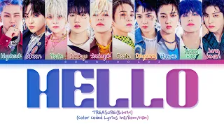 TREASURE 'HELLO' Lyrics (Color Coded Lyrics Ina/Rom/Han)