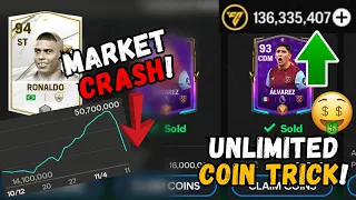 UNLIMITED COIN TRICK?! BIGGEST MARKET CRASH IN FC MOBILE! INVESTMENTS TO MAKE MILLIONS OF COINS!