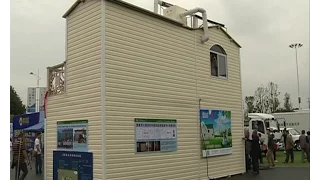 Quake-proof house made out of plants displayed at tech expo