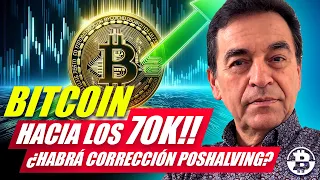 Bitcoin hacia los 70K!! ¿No habrá corrección posthalving?? #bullrun #halving