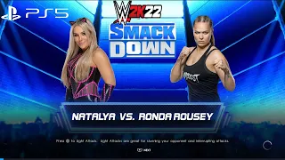 WWE 2K22 (PS5) - NATALYA vs RONDA ROUSEY | SMACKDOWN, SEPT. 30, 2022 (1080P 60FPS)