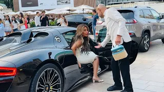 PRETTY WOMAN GET OUT OF  SUPERCAR #monaco #supercars #luxurycars #luxurylife #billionaires