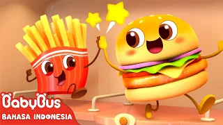 Bayi Panda Kiki Bersama Hamburger & Kentang Goreng | Lagu Anak-anak | Bahasa Indonesia | BabyBus