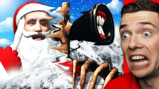 Morphing SANTA And SIREN HEAD In GTA 5 (Secret North Pole)