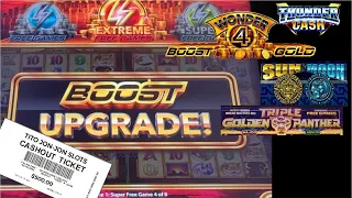 Wonder 4 Boost Upgrade to Extreme Games!  Can I get 15 Gold Buffalo? | Slot machine bonus play 🎰